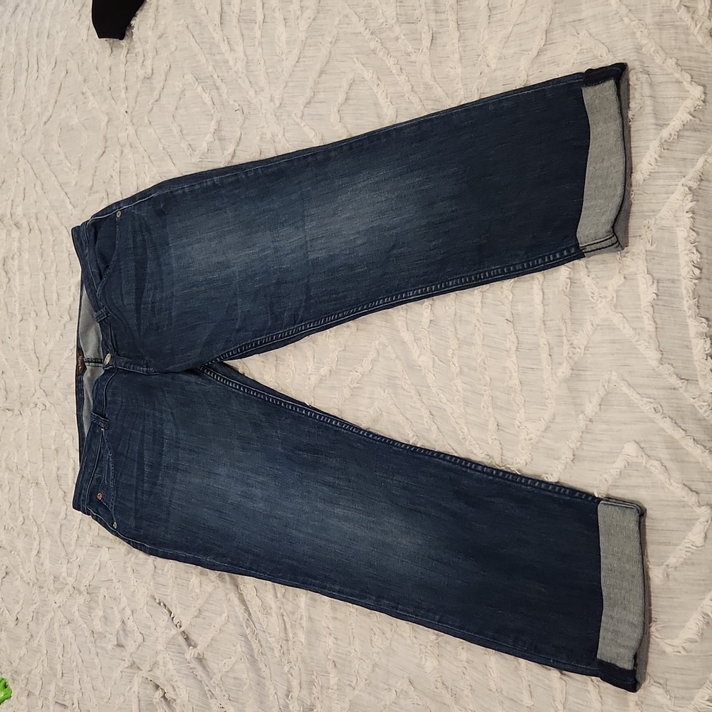 Dark wash Hudson "bacara" straight flood cuff jeans size 32!